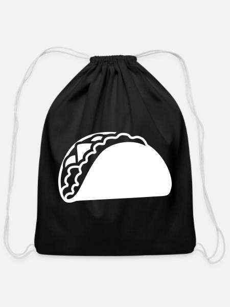 Taco - Cotton Drawstring Bag - black