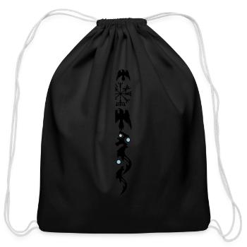 viking raven wings - Cotton Drawstring Bag - black - Front