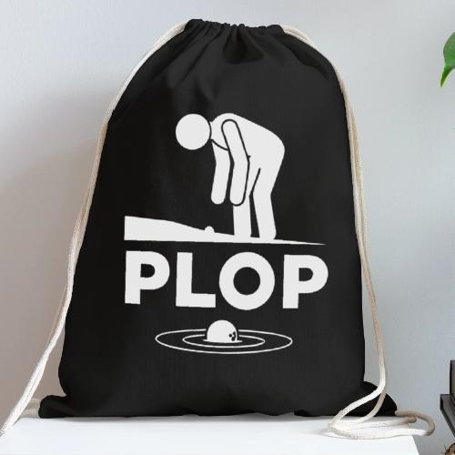 PLOP Water Hazard - Funny Ball in Water Quote - Cotton Drawstring Bag