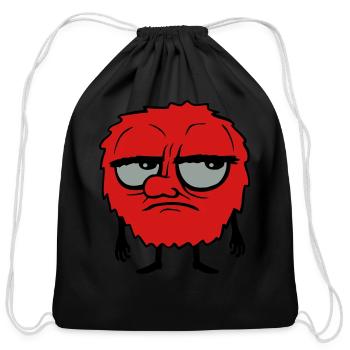 monster eyes roll cartoon - Cotton Drawstring Bag - black - Front