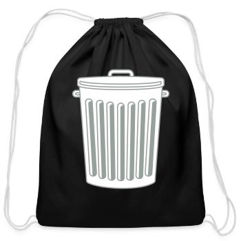 bin garbage bin garbage garbage throw away garbage - Cotton Drawstring Bag - black - Front
