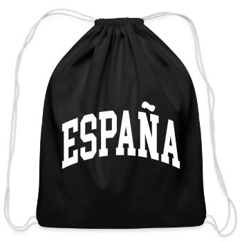 Spain - Cotton Drawstring Bag - black - Front
