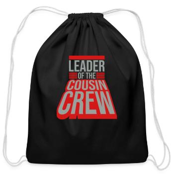 Leader cousin crew team - Cotton Drawstring Bag - black - Front
