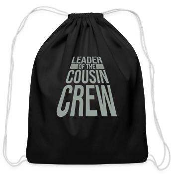 Leader cousin crew team - Cotton Drawstring Bag - black - Front