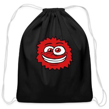 monster crazy comic face - Cotton Drawstring Bag - black - Front