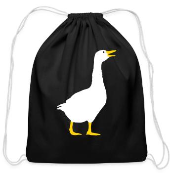 Laughing goose design - Cotton Drawstring Bag - black - Front