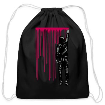 STREET ART - SPRAY BOY - Cotton Drawstring Bag - black - Front