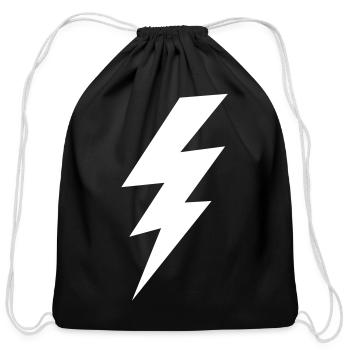 thunder lightning bolt flash - Cotton Drawstring Bag - black - Front