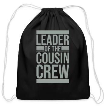 Leader cousin crew team - Cotton Drawstring Bag - black - Front