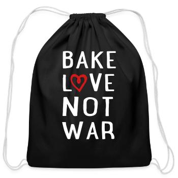 bake - Cotton Drawstring Bag - black - Front