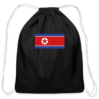 National Flag Of North Korea - Cotton Drawstring Bag - black - Front