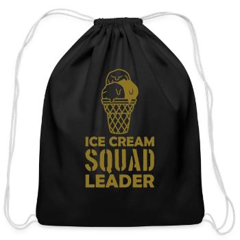 Ice Cream Squad Leader - Cotton Drawstring Bag - black - Front