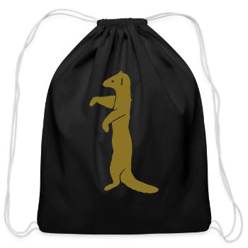 weasel - Cotton Drawstring Bag - black - Front