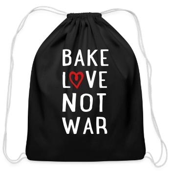 baking - Cotton Drawstring Bag - black - Front