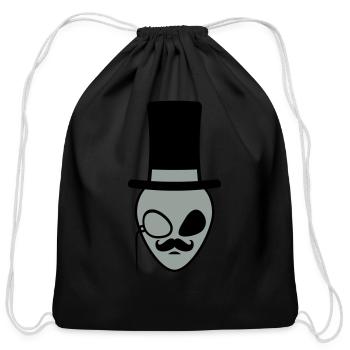 face sir alien gentlemen - Cotton Drawstring Bag - black - Front