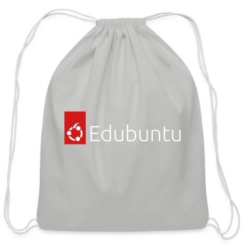 Edubuntu Logo 2023 - White - Cotton Drawstring Bag