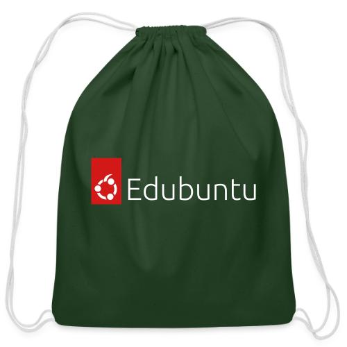 Edubuntu Logo 2023 - White - Cotton Drawstring Bag