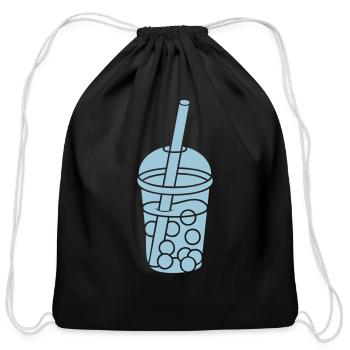 Mug design bubble tea - Cotton Drawstring Bag - black - Front