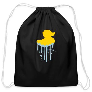 water wet graffiti drip spray stamp silhouette squ - Cotton Drawstring Bag - black - Front