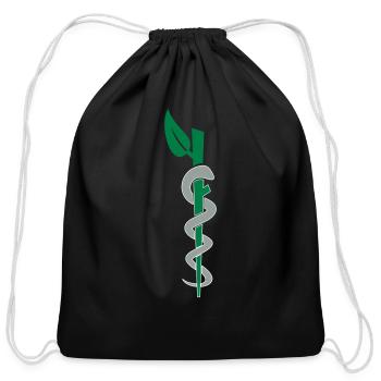alternative practitioner natural healing - Cotton Drawstring Bag - black - Front
