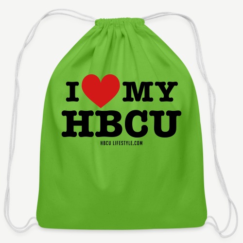I Love My HBCU - Women's Black, Red and White T-Sh - Cotton Drawstring Bag