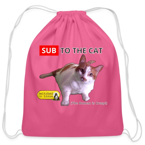 Sub to the Cat - Cotton Drawstring Bag