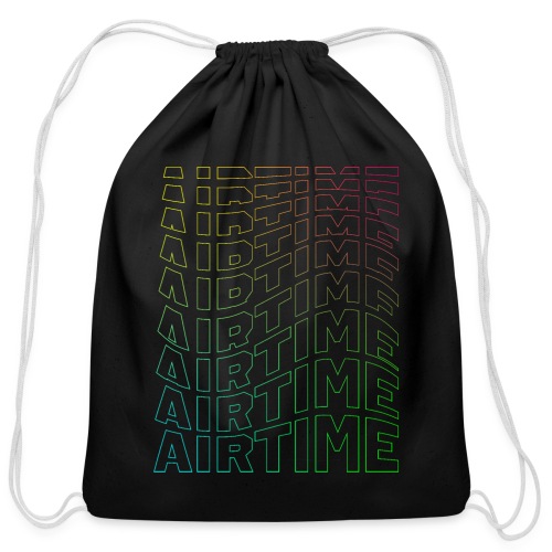 airtime textblock hollow wave rainbow - Cotton Drawstring Bag