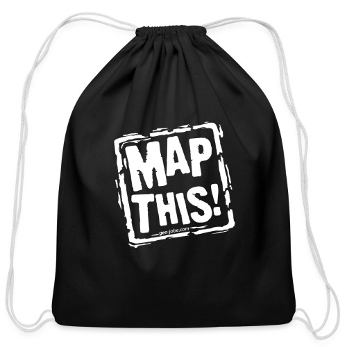 MapThis! White Stamp Logo - Cotton Drawstring Bag