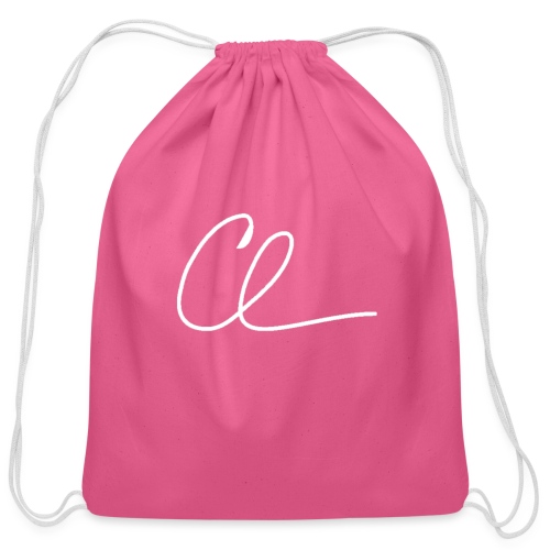 CL Signature (White) - Cotton Drawstring Bag