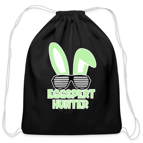 Eggspert Hunter Easter Bunny with Sunglasses - Cotton Drawstring Bag