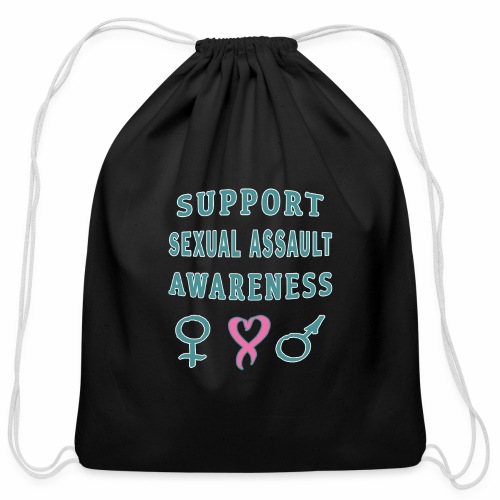 Support Sexual Assault Awareness Prevention Month - Cotton Drawstring Bag