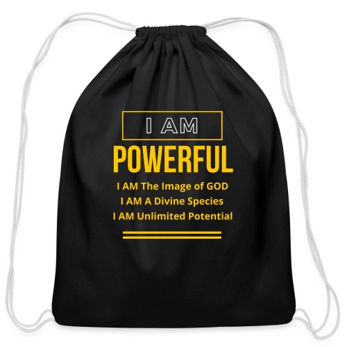 I AM Powerful (Dark Collection) - Cotton Drawstring Bag
