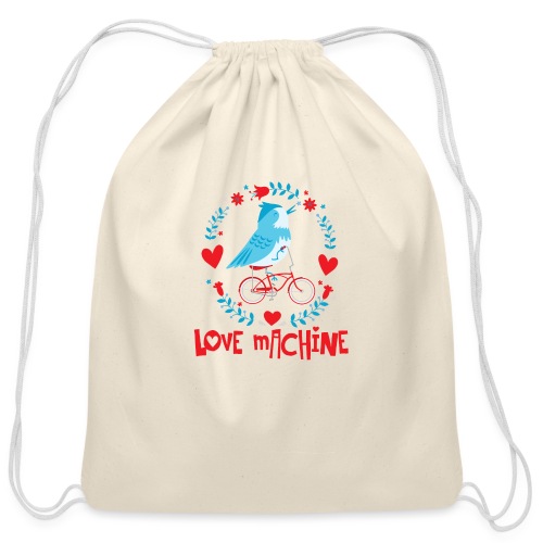Cute Love Machine Bird - Cotton Drawstring Bag