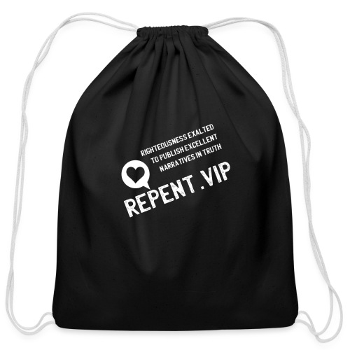 White Repent VIP Title - Cotton Drawstring Bag