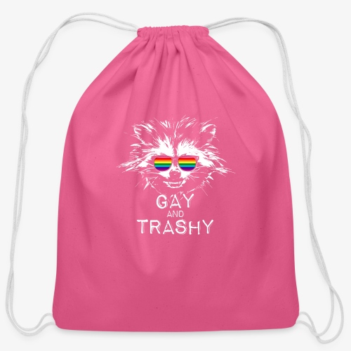 Gay and Trashy Raccoon Sunglasses Gilbert Baker - Cotton Drawstring Bag