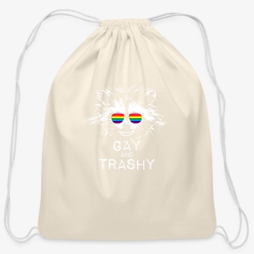 Gay and Trashy Raccoon Sunglasses Gilbert Baker - Cotton Drawstring Bag