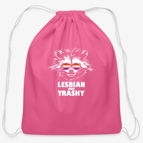 Lesbian and Trashy Raccoon Sunglasses Lesbian - Cotton Drawstring Bag