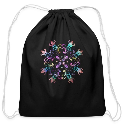 Native American Indigenous Indian Blossom Flower - Cotton Drawstring Bag