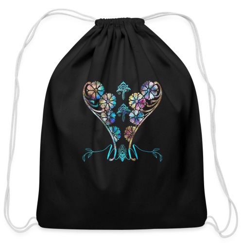 Native American Indian Indigenous Butterfly Heart - Cotton Drawstring Bag