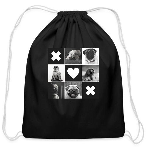 Pug love - Cotton Drawstring Bag
