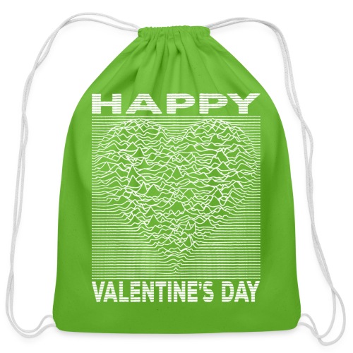 Love Lines Happy Valentines Day Heart - Cotton Drawstring Bag