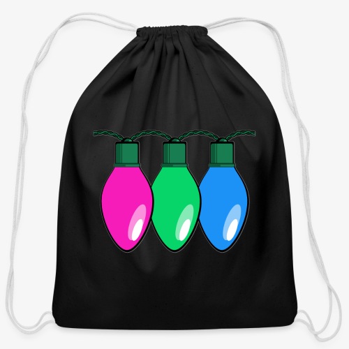 Polysexual Pride Christmas Lights - Cotton Drawstring Bag