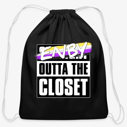 Enby Outta the Closet - Nonbinary Pride - Cotton Drawstring Bag