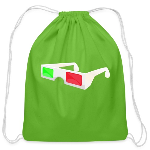 3D red green glasses - Cotton Drawstring Bag