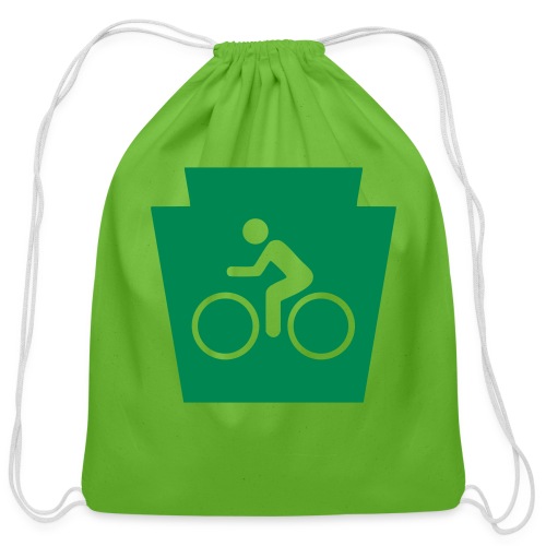 PA Keystone w/Bike (bicycle) - Cotton Drawstring Bag