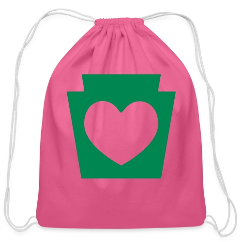 Love/Heart PA Keystone - Cotton Drawstring Bag