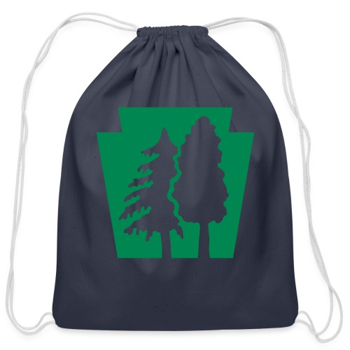 PA Keystone w/trees - Cotton Drawstring Bag