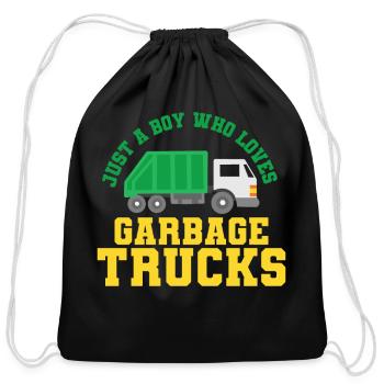 Garbage Trucks Garbage Truck Lover - Cotton Drawstring Bag - black - Front