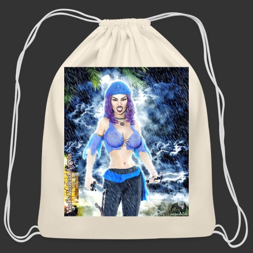Undead Angel Vampire Pirate Stikla F002 - Cotton Drawstring Bag