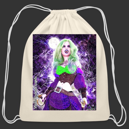 Undead Angel Vampiress Juliette Pirate F009 - Cotton Drawstring Bag